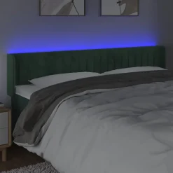 VidaXL Zagłówek do łóżka z LED ciemnozielony