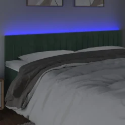 VidaXL Zagłówek do łóżka z LED ciemnozielony