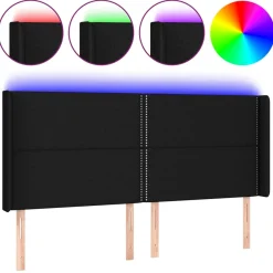 VidaXL Zagłówek do łóżka z LED czarny