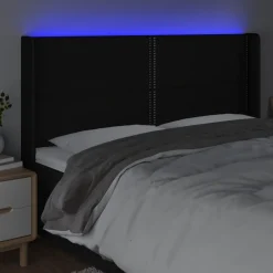 VidaXL Zagłówek do łóżka z LED czarny