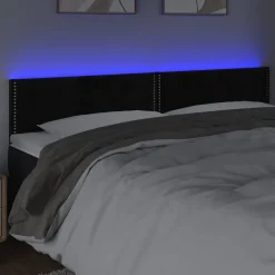VidaXL Zagłówek do łóżka z LED czarny