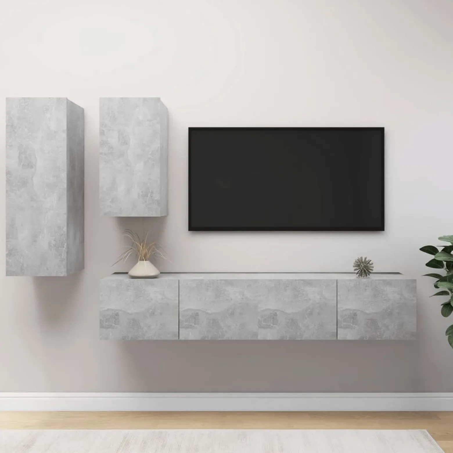 VidaXL Zestaw szafek TV Szary Materiał drewnopochodny