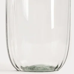 Wazon LUKI ryflowany transparentny ze szkła z recyklingu 13x45 cm HOMLA