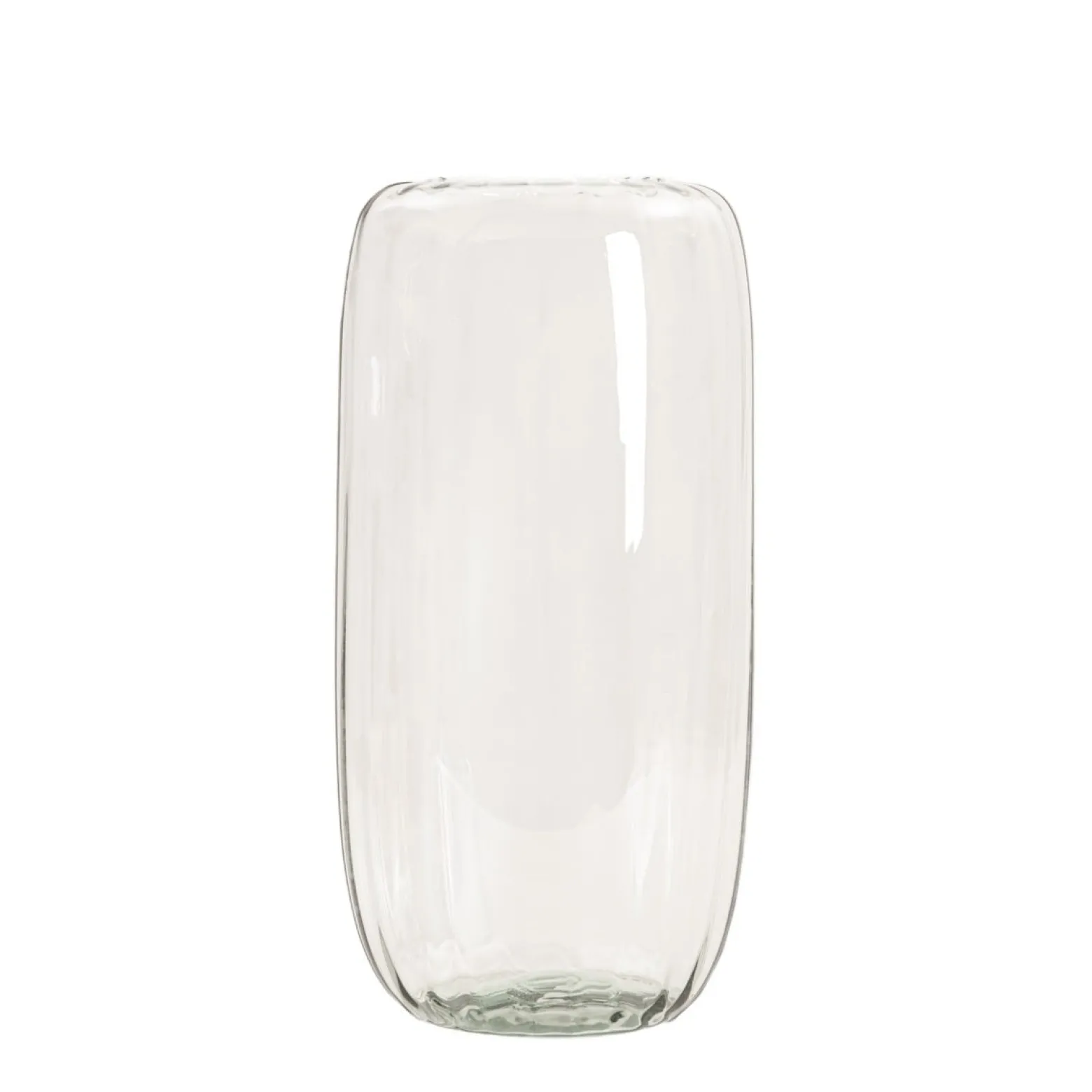 Wazon LUKI ryflowany transparentny ze szkła z recyklingu 13x45 cm HOMLA