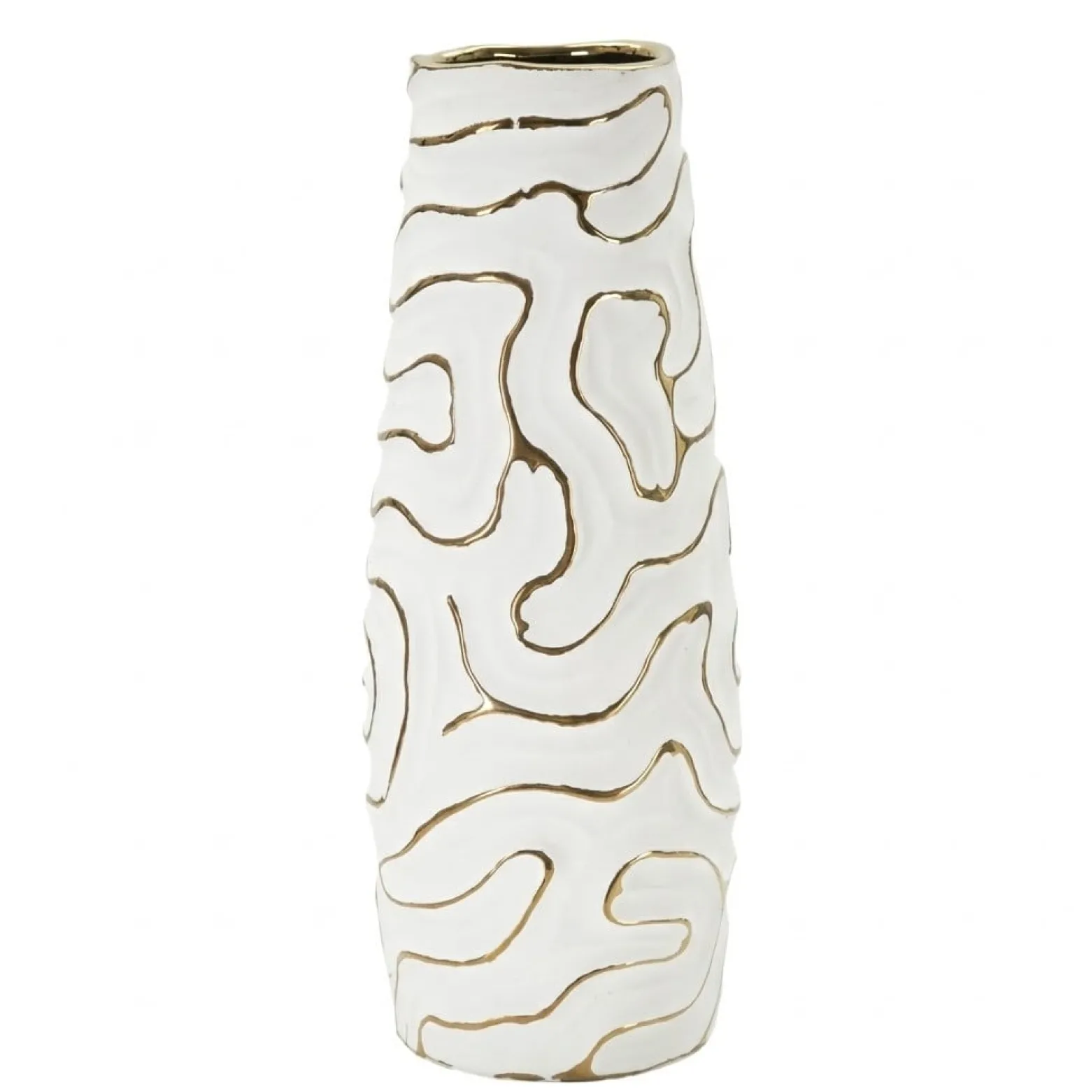 Wazon ceramiczny LIA, biały, Ø 14,5x39,5 cm