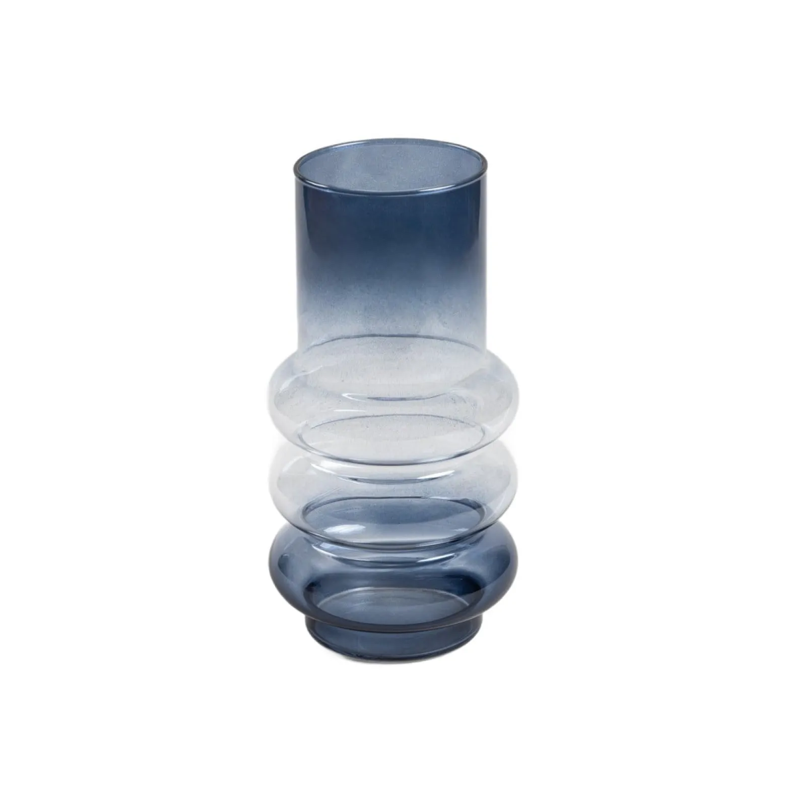 Wazon CIRCLE szklany niebiesko-transparentny ombre 11x26cm HOMLA