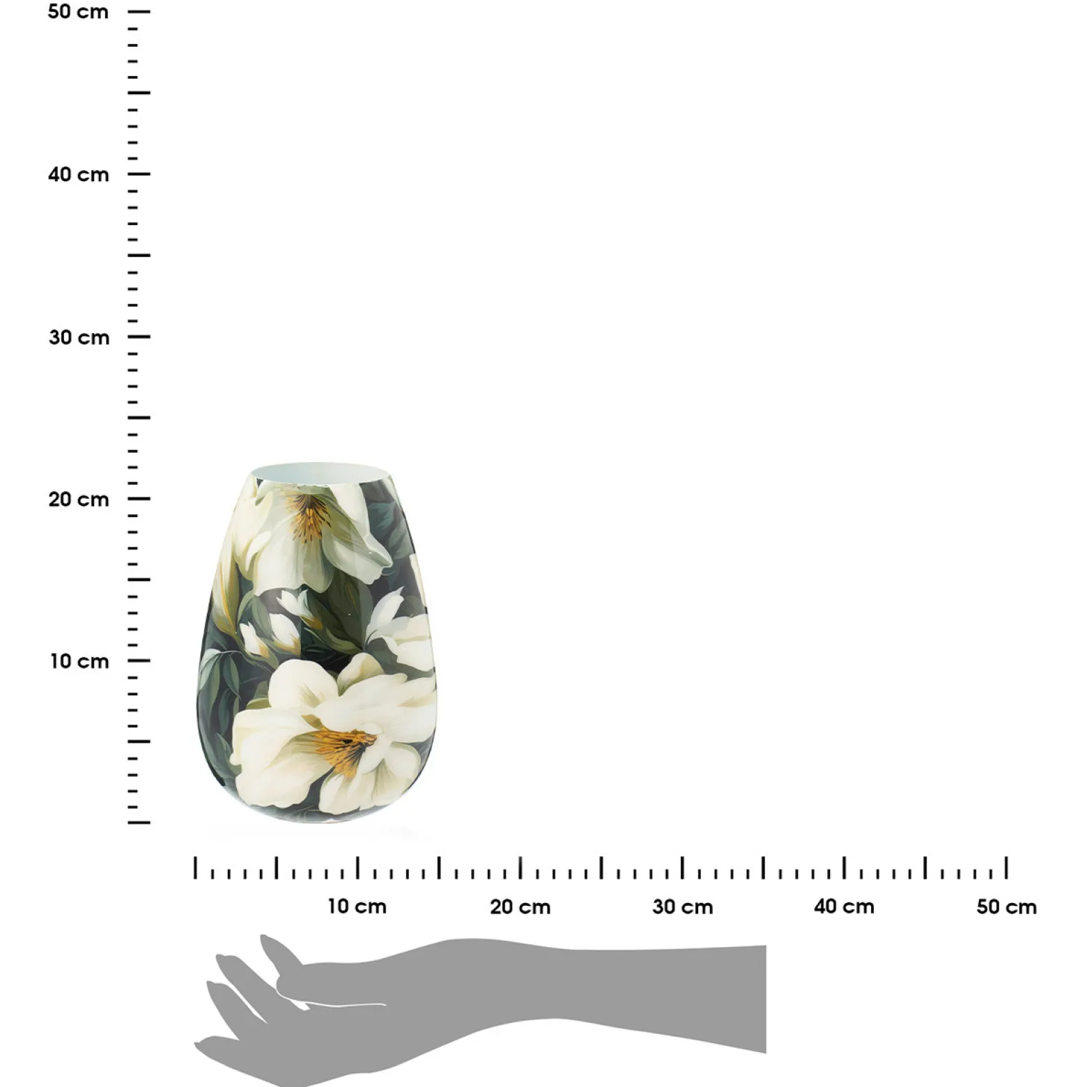 Wazon dekoracyjny z nadrukiem kwiatowym 20 cm