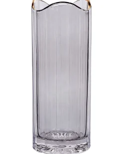 Wazon na kwiaty ozdobny szklany 30 cm szary