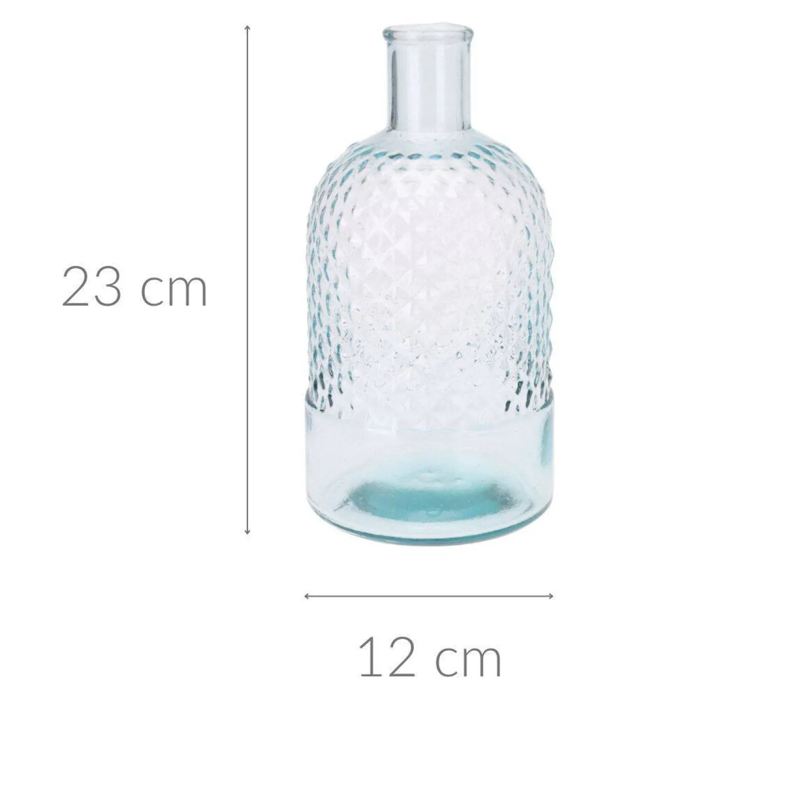 Wazon szklany butelka, z recyklingu, 23 cm