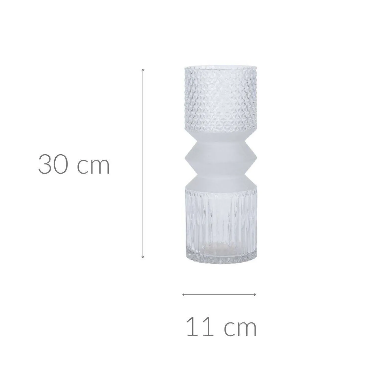 Wazon szklany cylindryczny, 30 cm