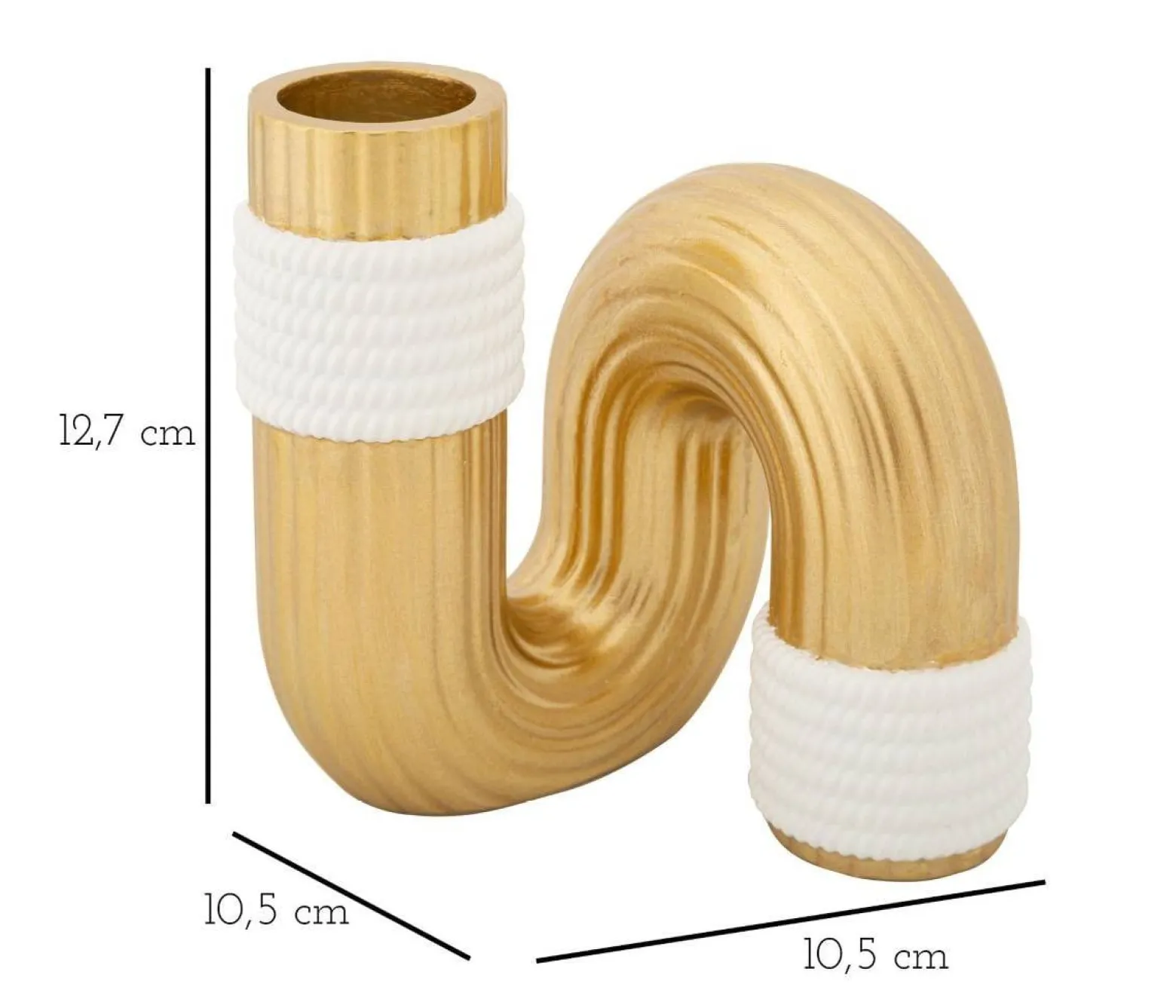 Wazon w kształcie fali z polyresinu, wys. 13 cm