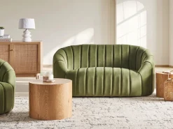 Welurowa sofa 2 osobowa zielona