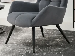 Welurowy Fotel Kikori Grafit Do Salonu I Sypialni