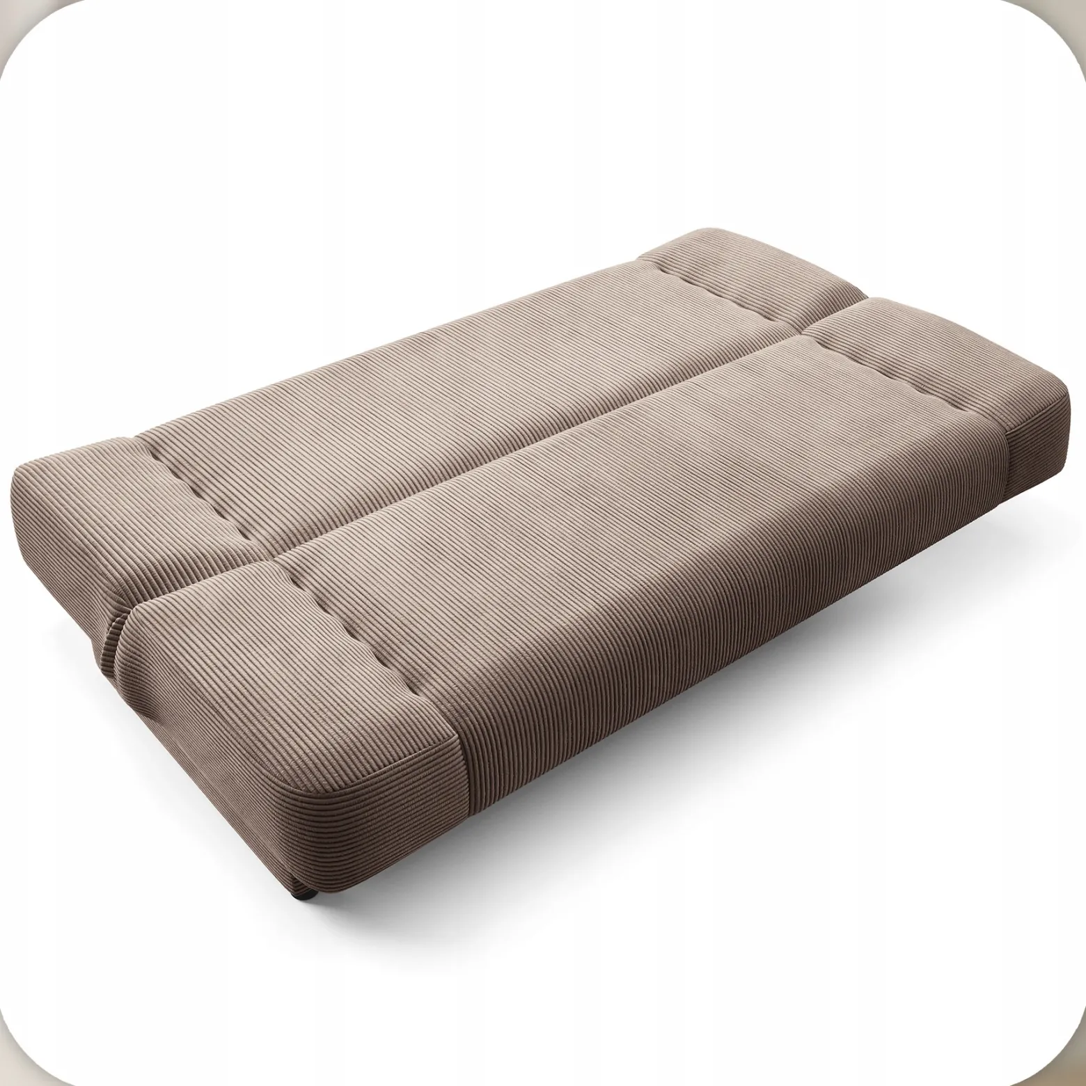 Wersalka Rozkładana Sofa Z Funkcją Spania Dwuosobowa Sztruks Beżowa PIANO