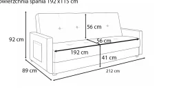 Wersalka z funkcją spania kanapa rozkładana sofa wersalka Lucio - turkusowy