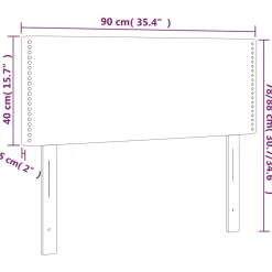 Wezgłowie Czarny 90 cm Aksamit Low vidaXL