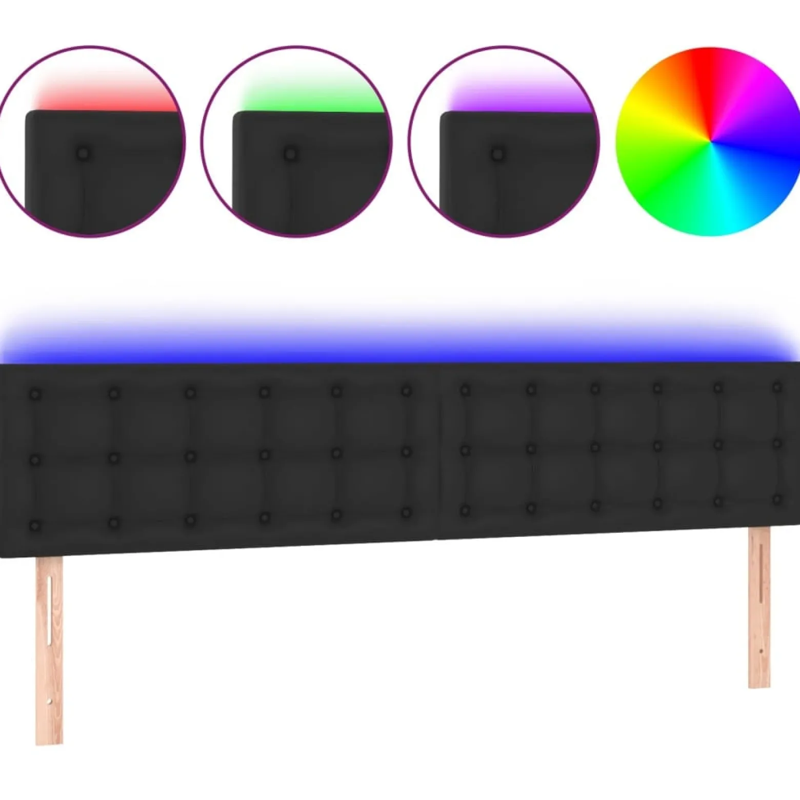 Wezgłowie Czarny 180 x 5 x 78/88 cm Sztuczna skóra vidaXL