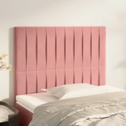 Wezgłowie Różowe 90 cm Aksamit Wysoki vidaXL