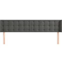 Wezgłowie Szary 203 x 16 x 78/88 cm Aksamit vidaXL