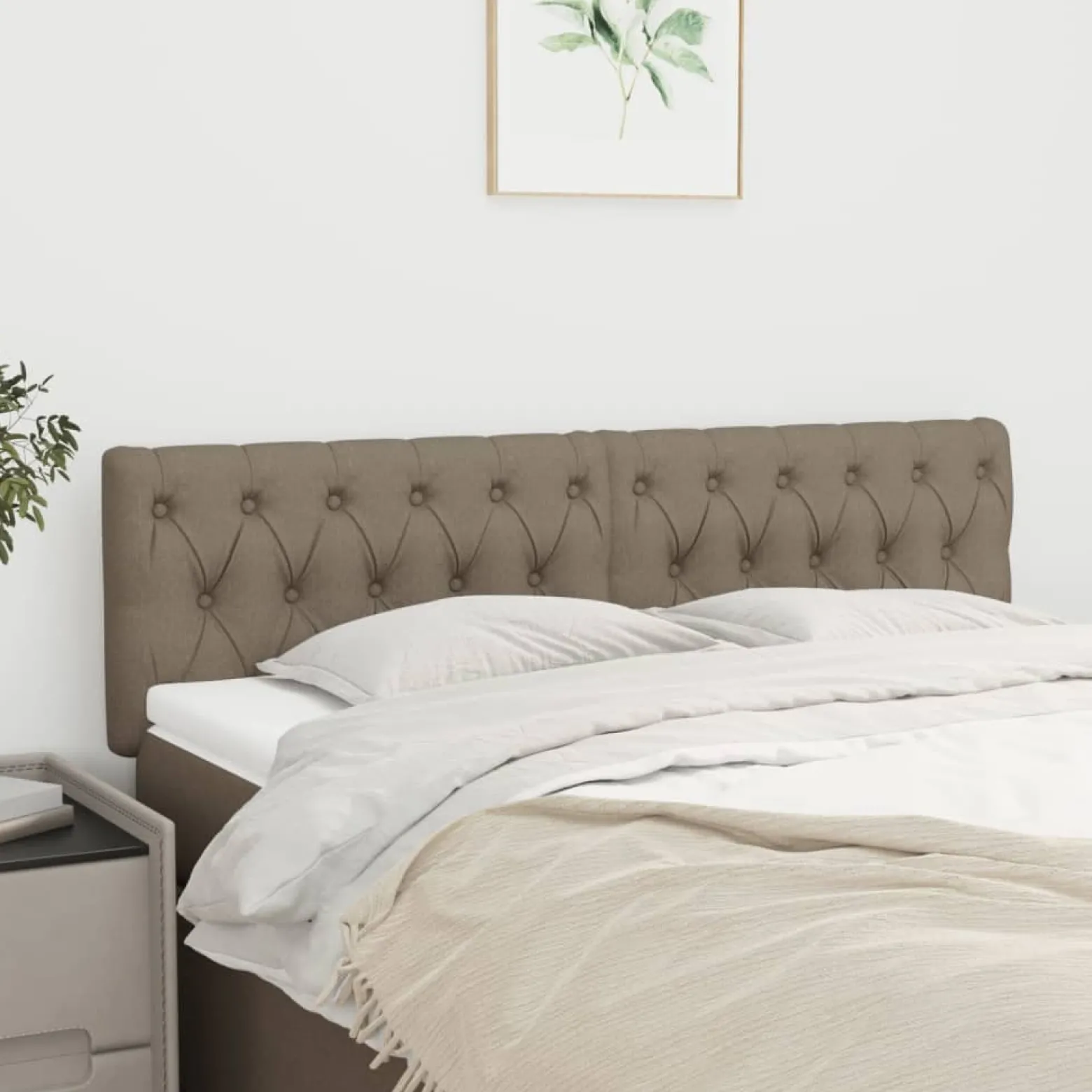 Wezgłowie Taupe 160 cm Tkanina Low vidaXL