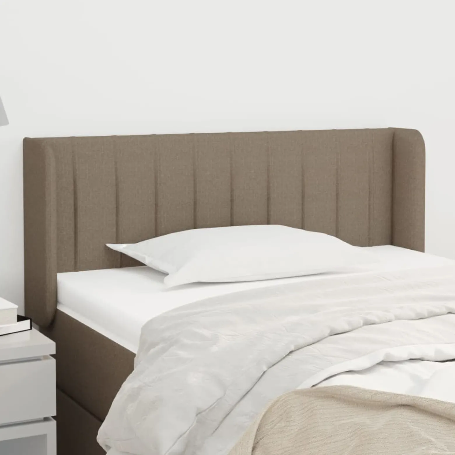 Wezgłowie Taupe 103 x 16 x 78/88 cm Tkanina vidaXL