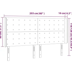 Wezgłowie Biały 203 x 16 x 118/128 cm Sztuczna skóra vidaXL