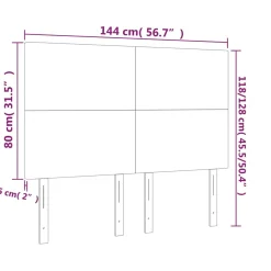 Wezgłowie Czarny 144 cm Aksamit Wysoki vidaXL