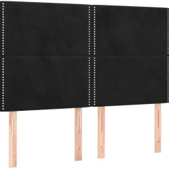 Wezgłowie Czarny 144 cm Aksamit Wysoki vidaXL