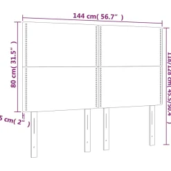 Wezgłowie Czarny 144 cm Aksamit Wysoki vidaXL