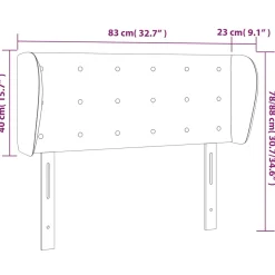 Wezgłowie Czarny 83 x 23 x 78/88 cm Sztuczna skóra vidaXL
