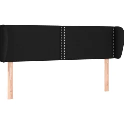 Wezgłowie Czarny 147 x 23 x 78/88 cm Tkanina vidaXL
