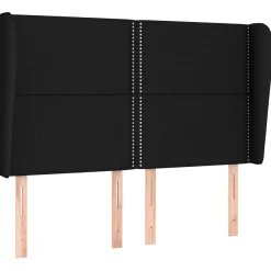 Wezgłowie Czarny 147 x 23 x 118/128 cm Tkanina vidaXL