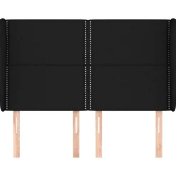 Wezgłowie Czarny 147 x 23 x 118/128 cm Tkanina vidaXL