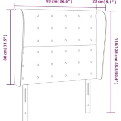 Wezgłowie Niebieski 93 x 23 x 118/128 cm Aksamit vidaXL