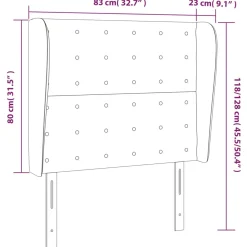 Wezgłowie Niebieski 83 x 23 x 118/128 cm Aksamit vidaXL