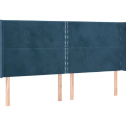 Wezgłowie Niebieski 203 x 16 x 118/128 cm Aksamit vidaXL
