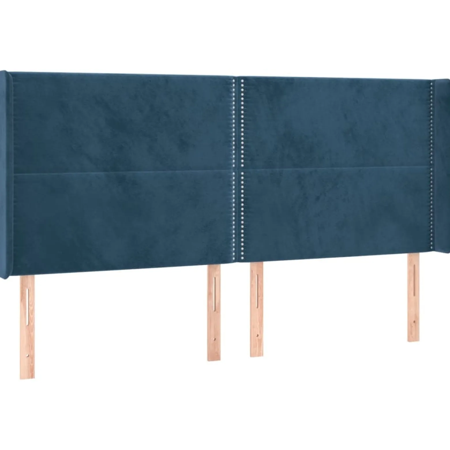 Wezgłowie Niebieski 203 x 16 x 118/128 cm Aksamit vidaXL