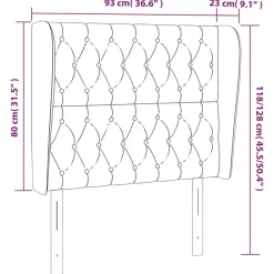 Wezgłowie Niebieski 93 x 23 x 118/128 cm Tkanina vidaXL