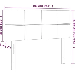 Wezgłowie Różowe 100 cm Aksamit Low vidaXL