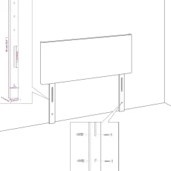 Wezgłowie Różowe 103 x 16 x 118/128 cm Aksamit vidaXL