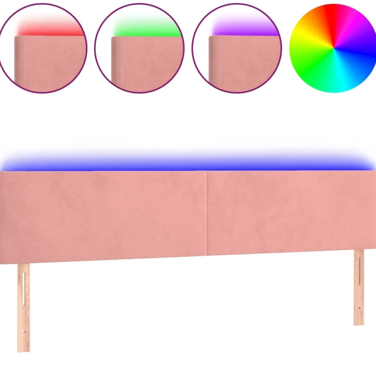 Wezgłowie Różowe 180 x 5 x 78/88 cm Aksamit vidaXL