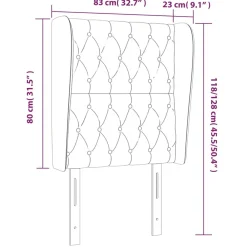Wezgłowie Różowe 83 x 23 x 118/128 cm Aksamit vidaXL