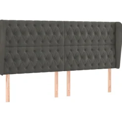 Wezgłowie Szary 183 x 23 x 118/128 cm Aksamit vidaXL