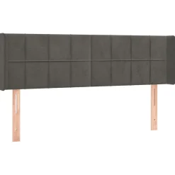 Wezgłowie Szary 147 x 16 x 78/88 cm Aksamit vidaXL
