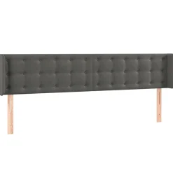 Wezgłowie Szary 203 x 16 x 78/88 cm Aksamit vidaXL