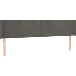 Wezgłowie Szary 183 x 16 x 78/88 cm Aksamit vidaXL