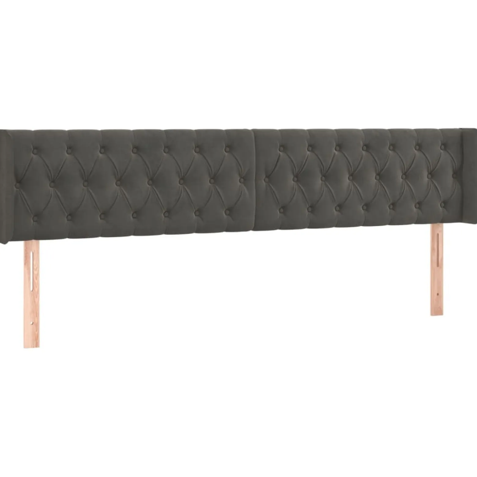 Wezgłowie Szary 203 x 16 x 78/88 cm Aksamit vidaXL