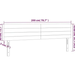 Wezgłowie Szary 200 x 5 x 78/88 cm Tkanina vidaXL