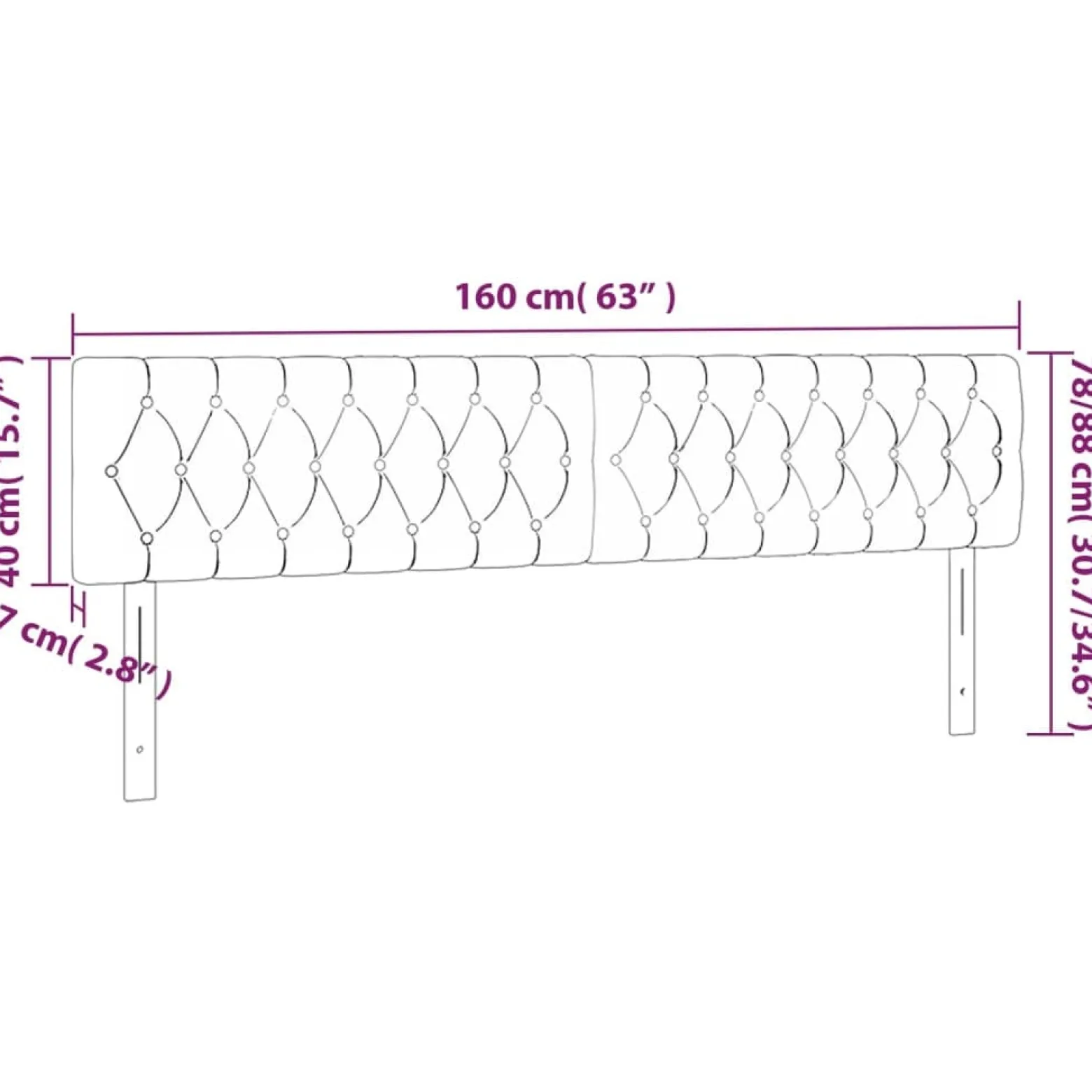 Wezgłowie Taupe 160 cm Tkanina Low vidaXL