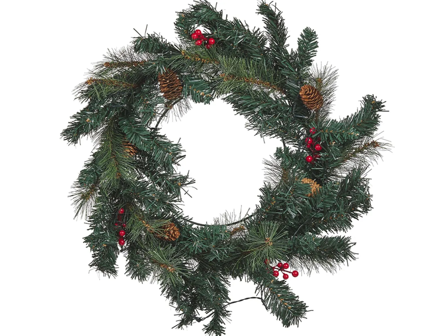 Wianek świąteczny LED 60 cm zielony
